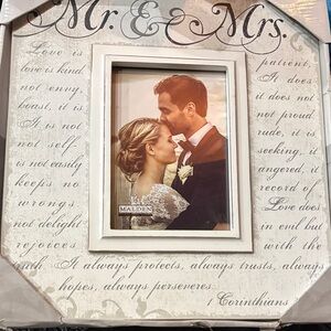 Mr. & Mrs. Photo Frame Malden NEW wood